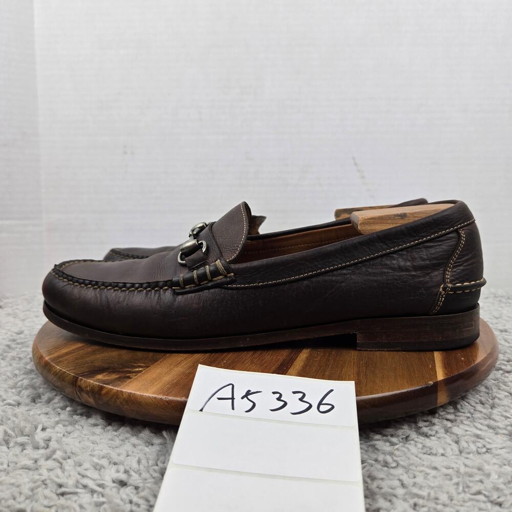 Martin Dingman Mens 11.5M All American Brown Leather Moc Toe Horesebit Loafer